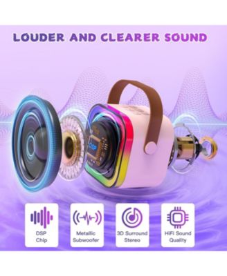 Kids Karaoke Machine: Portable Speaker & 2 Wireless Mics Top 2025 Birthday/Christmas Gift for Girls 3-12