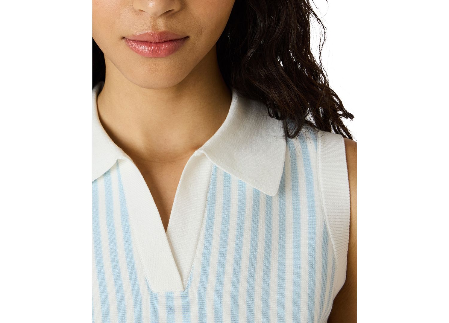 Women's Amery Striped Collared Sweater Top
