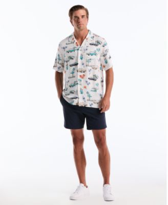 Men's Car Print Camp Collar Shirt