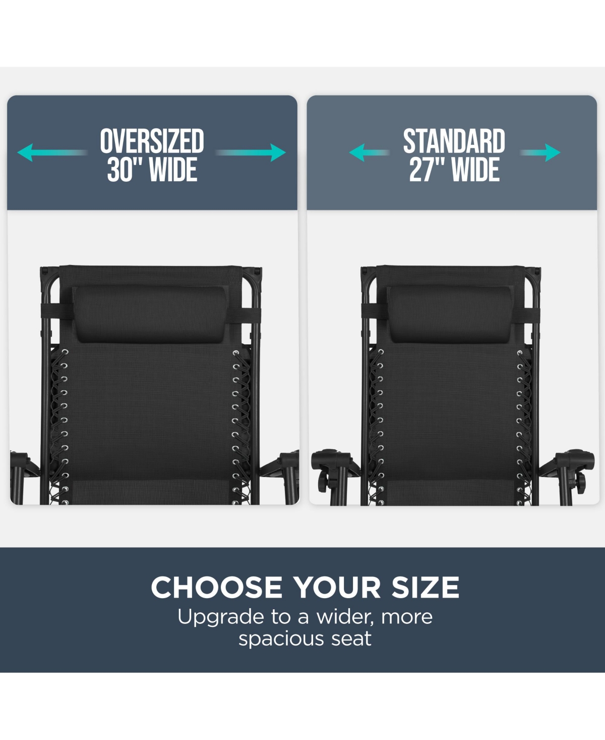Best Choice Products 30" Extra Wide Folding Zero Gravity Patio Lounge Chair w/Adjustable Canopy Shade