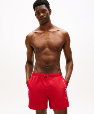 Men's Classic-Fit Drawstring Zip Pocket Swim Trunks