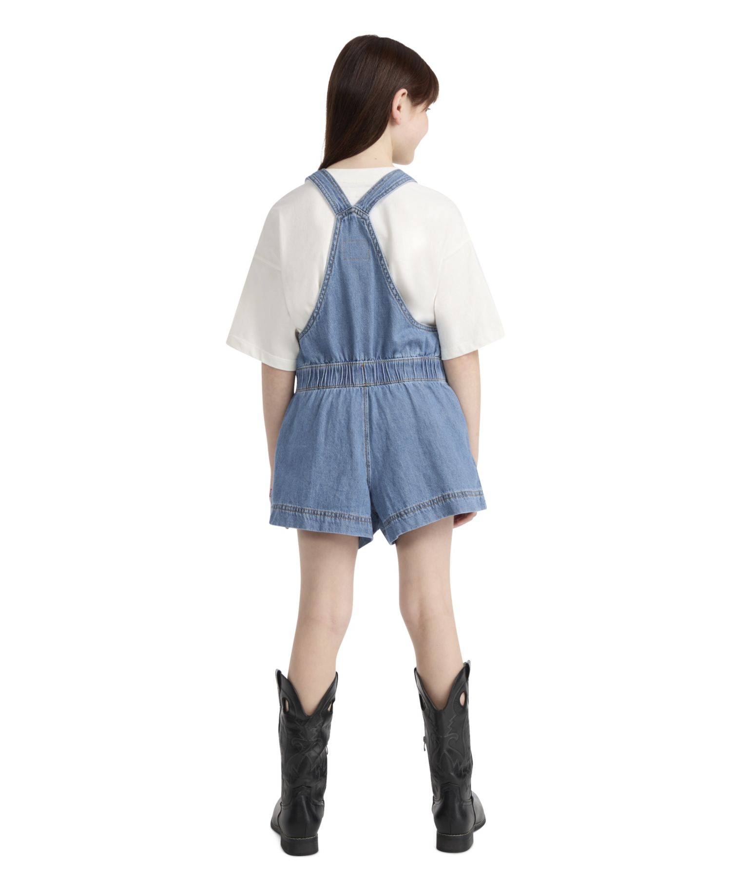 Girls' 7-16 Apron Neck Shortalls