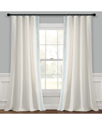 Modern Luxury Embroidered Border Window Curtain Panel Single