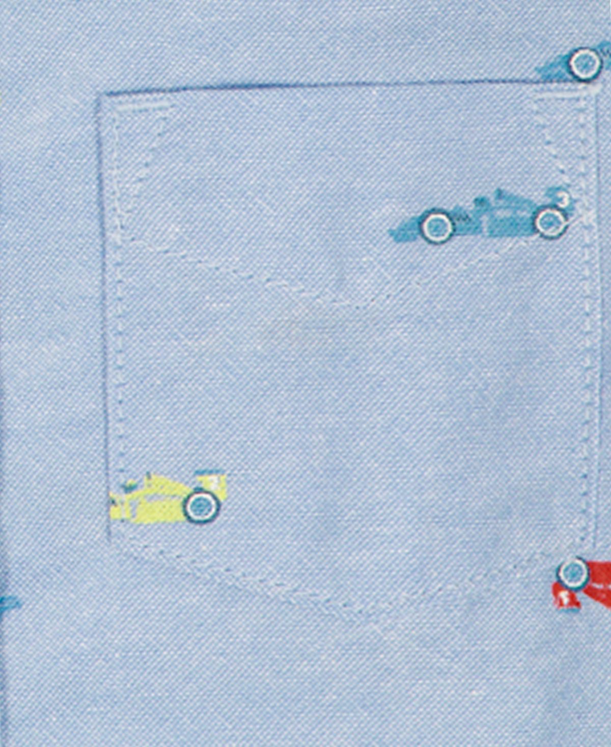 Kids Headquarters Boys' 2T-5 Short-Sleeve Racecar Print Oxford Shirt & Shorts, 2-Piece Set