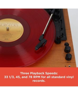 RadioShack Retro Classic Turntable - 3-Speed Vinyl Record Player, Bluetooth Input & Output, Speakers Included 4001797
