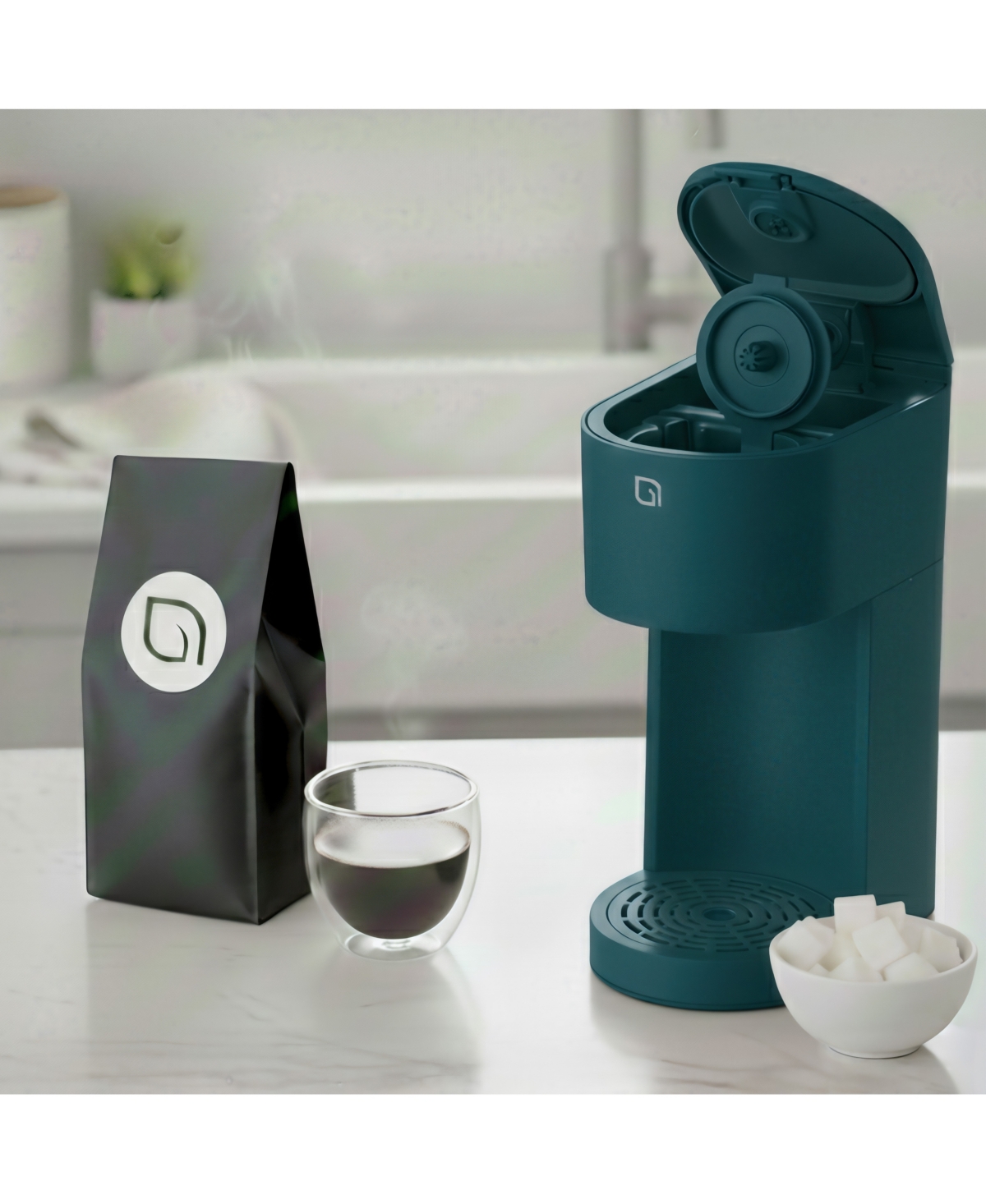 Willow Kitchen Compact Single Serve Coffee Maker - Compatible with K-Cup Pods Ground