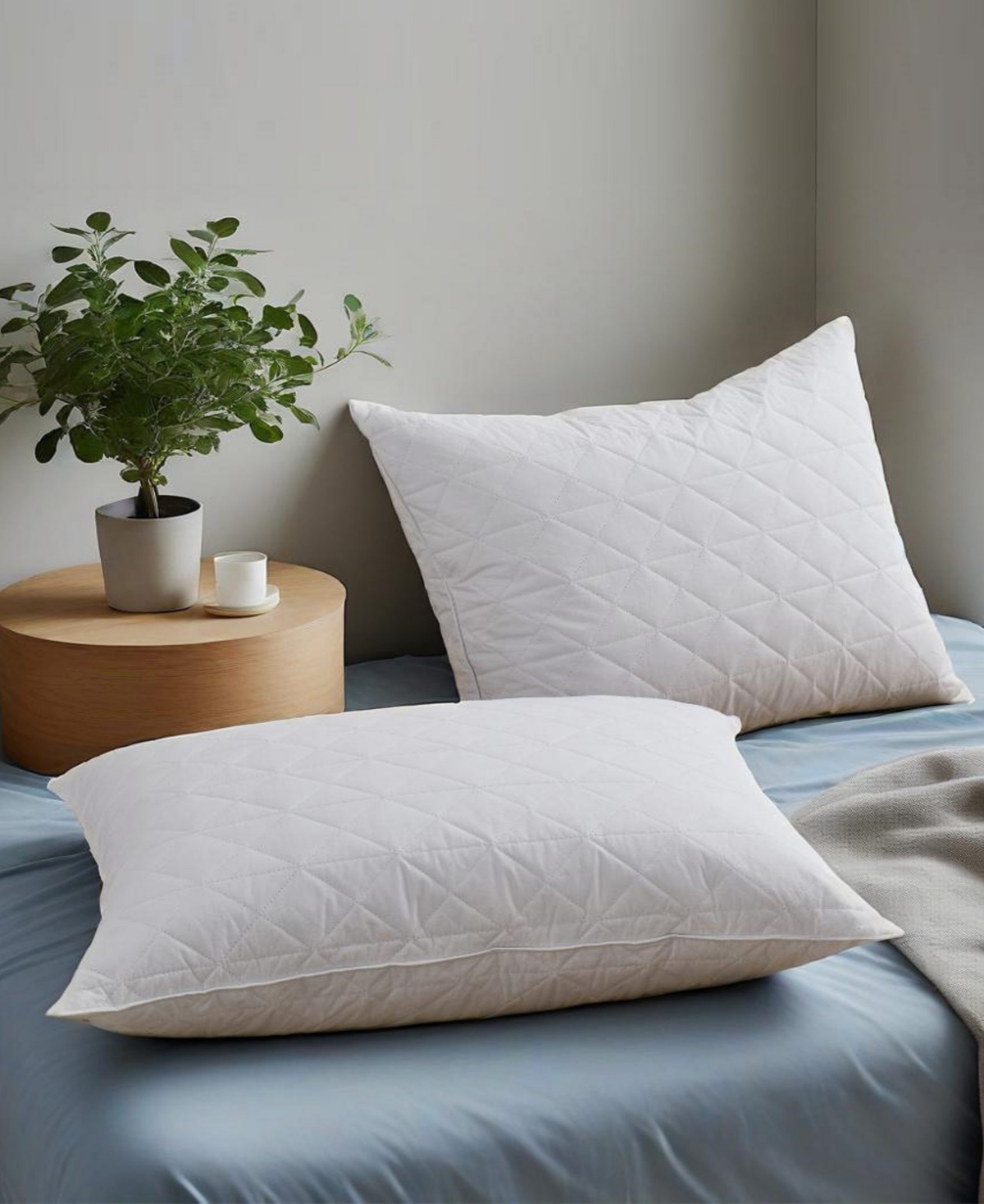 Unikome Wave Quilted Goose Feather 2-Pack Pillows