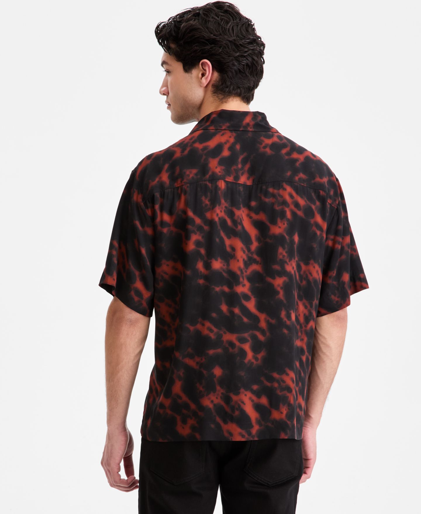 Мужская рубашка Hugo Boss Printed Short-Sleeve Oversized Camp, цвет: Open Miscellaneous — фото 3