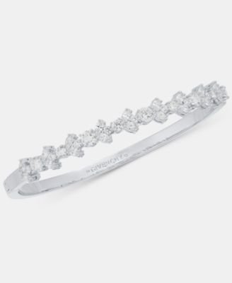 Cubic Zirconia Cluster Bangle Bracelet