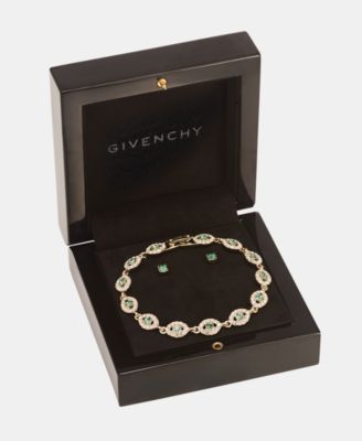 2-Pc. Set Stone & Crystal Link Bracelet & Crystal Stud Earrings