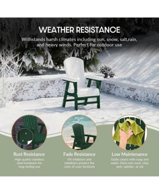 Outdoor Patio Shell-back Adirondack Dining Chair All Weather