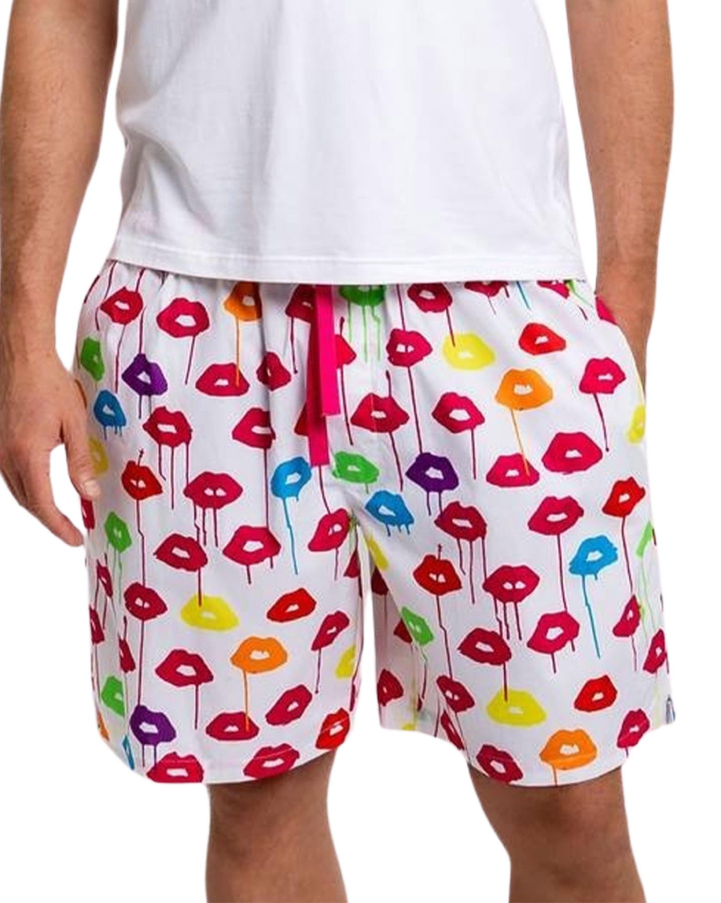 Пижамные шорты Men’s Organic Poplin для мужчин, хлопок — Sant and Abel, цвет: Drippy Lips — фото 1