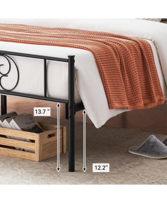 Queen Metal Platform Bed Frame with Headboard and Footboard