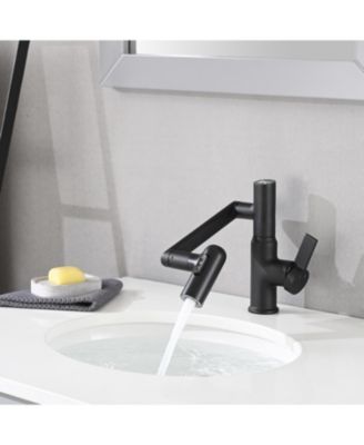 Rotatable Bathroom Faucet with Temperature Display in Fahrenheit (Batteries-Free), 3 Water Outlet Modes