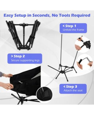 Folding Design High-Back Portable Camping Chair with Carry Bag, Pillow