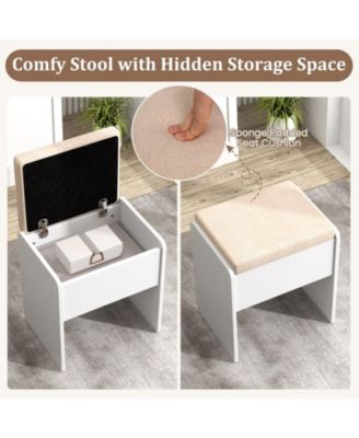 Vanity Set with Lighted Mirror, 3 Lighting Modes, and Adjustable Brightness