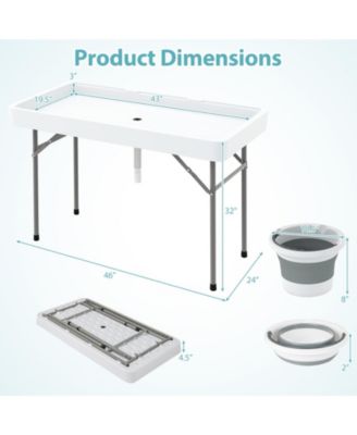 4 ft Ice Cooler Folding Table with Large Sink, Portable Ice Bin Serving Table