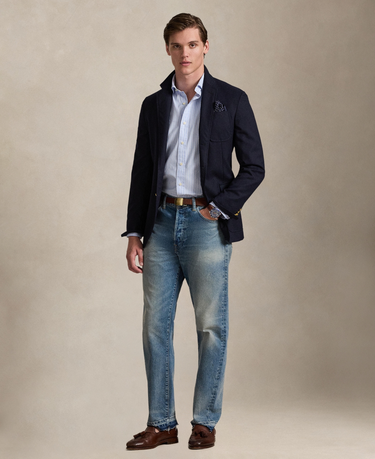 Polo Ralph Lauren Men's Long-Sleeve Pinpoint Oxford Shirt