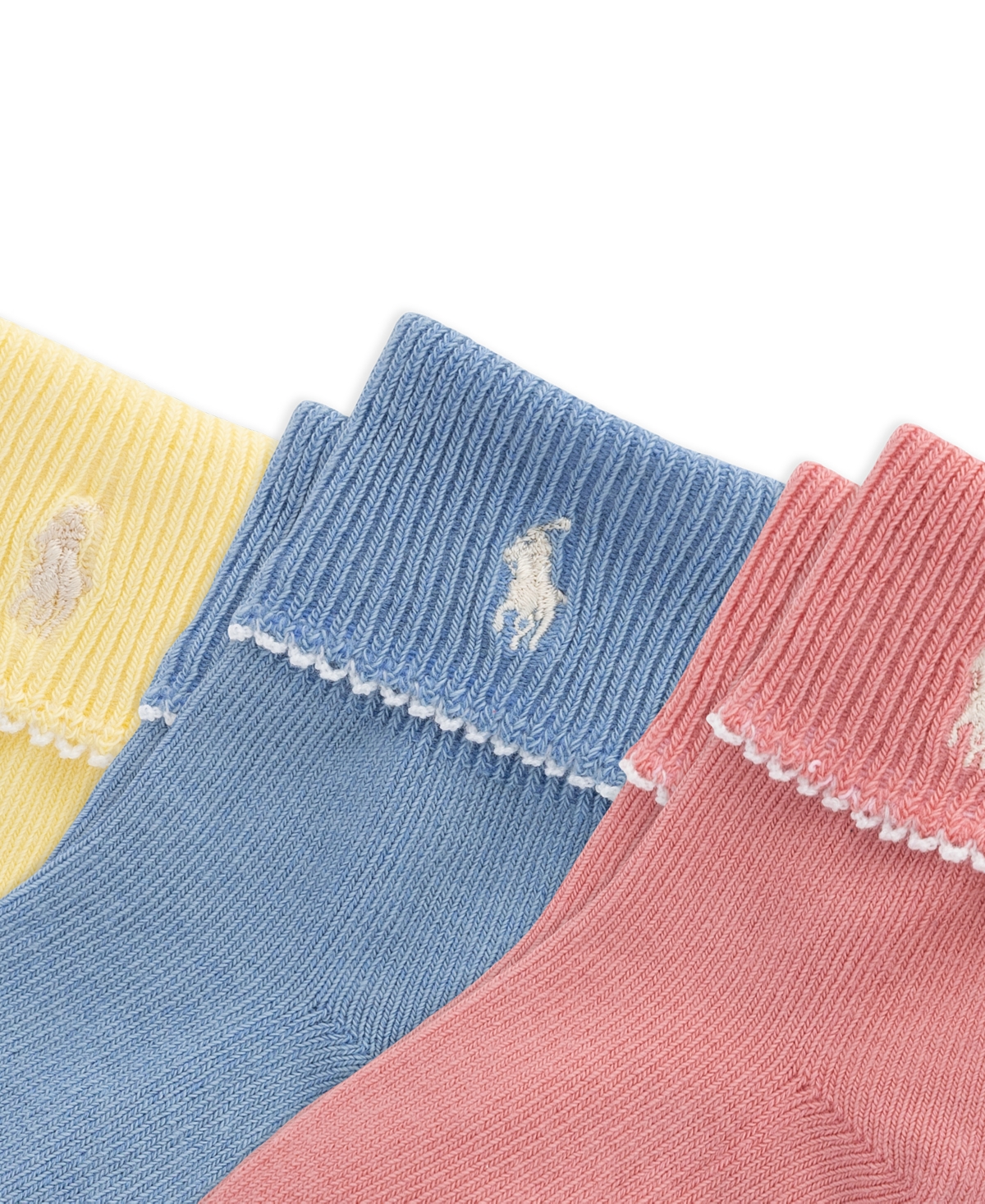 Polo Ralph Lauren Baby Girls' Fold Over Cuff Socks, 3-Pack