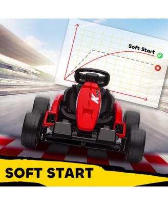 24V Electric Go Kart, Kids Drift Kart with Dual 150W Motors,