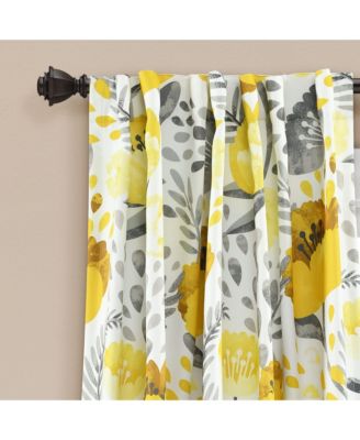Poppy Garden Room Darkening Curtain Panels Pair, 52"×84" Floral Curtains