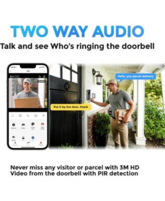 Xodo VD2 Smart Wi-Fi Wireless Video Doorbell with 2K QHD Camera and Chime