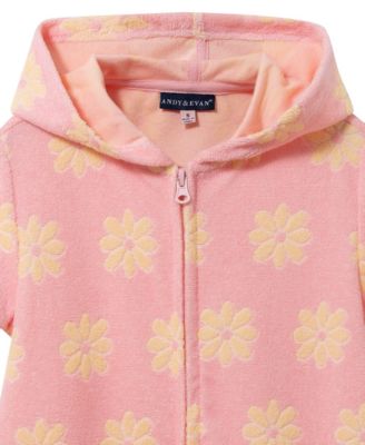 Girls' 2T-5 Hooded Cover Up One-Piece Swimsuit