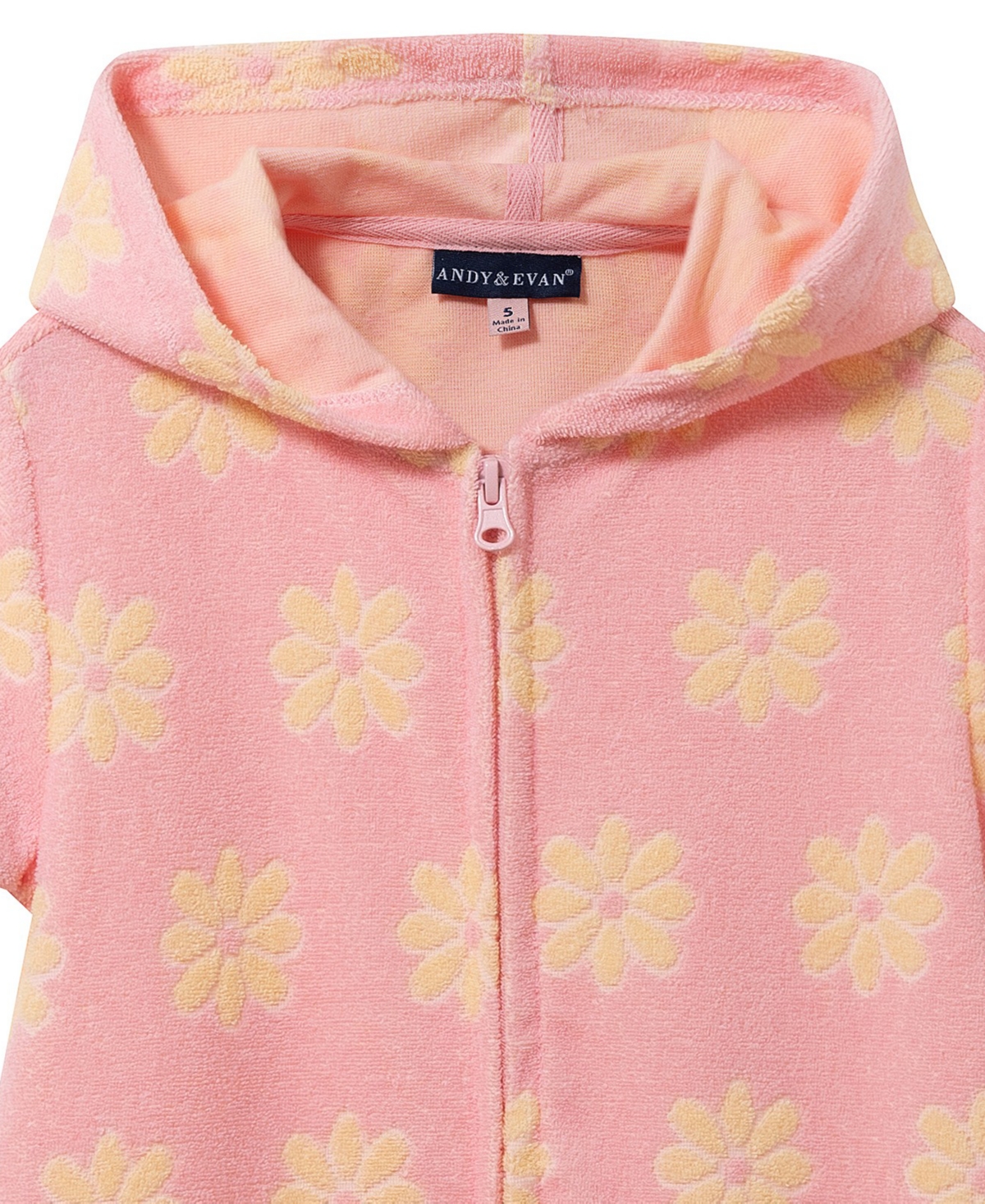 Andy & Evan Girls' 2T-5 Hooded Cover Up One-Piece Swimsuit