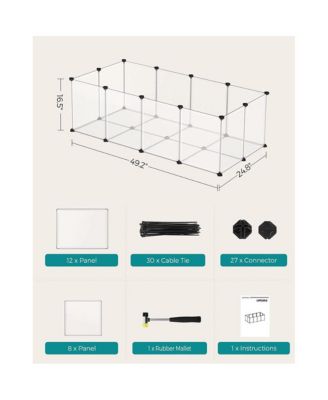Modern Indoor Dog Kennel up to 70 lb, Modular Plastic Enclosure with Floor Panels, Easy Assembly