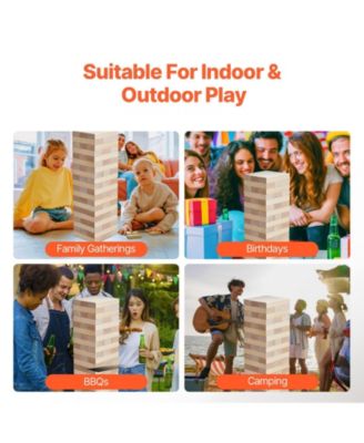 60-Piece Giant Tumbling Timber Set with Storage Crate & Scoreboard