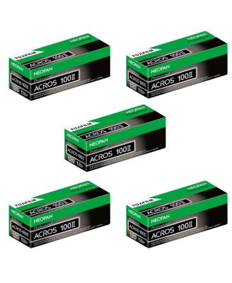 5 Pack Neopan 100 Acros II Black and White Negative Film, 120 Roll Film