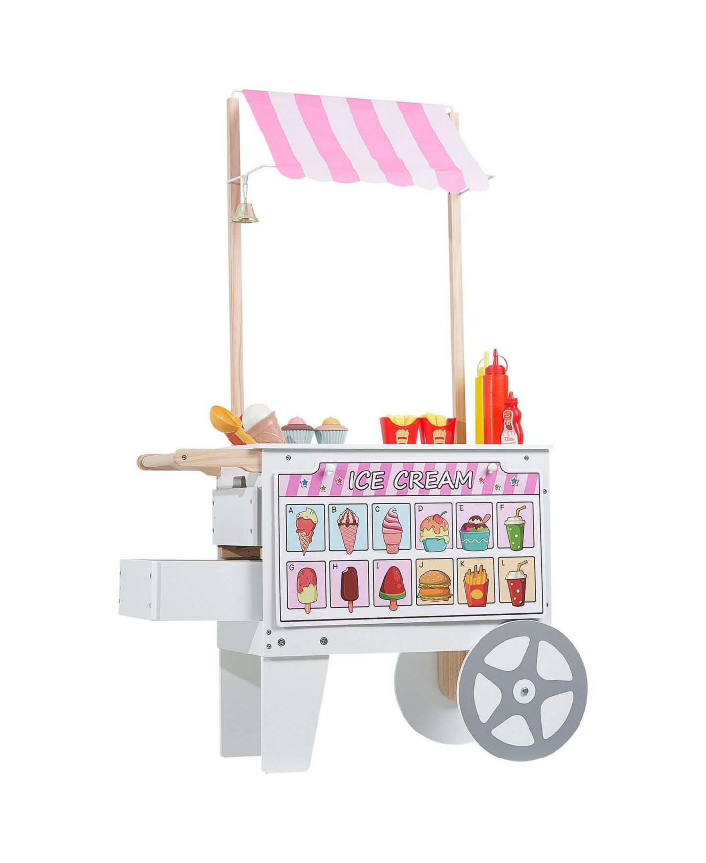 Детская игрушка SUGIFT Ice Cream Cart with Flipping Menus, Freezer & Scanner, цвет: Розовый — фото 5