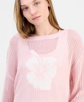 Juniors' Icon Open-Knit Sweater