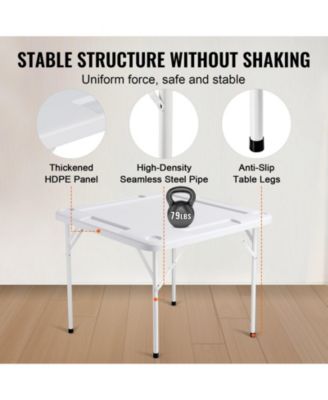 Folding Mahjong Table 4-Player Square Table with Cup Holders