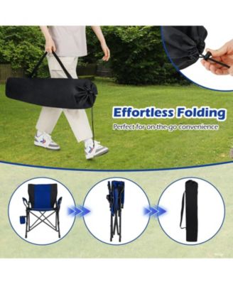 Portable Folding Oxford Cloth Camping Chair with Cup Holder and Side Pocket