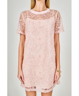 Women's Sequins Embroidery Mesh Dress