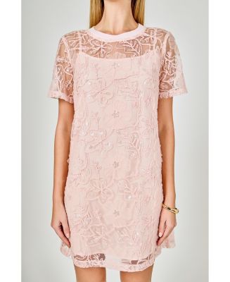 endless rose Women's Sequins Embroidery Mesh Dress - Macy's