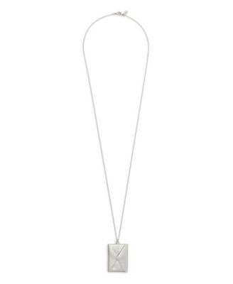 Antique Silver Runway Envelope Pendant Necklace