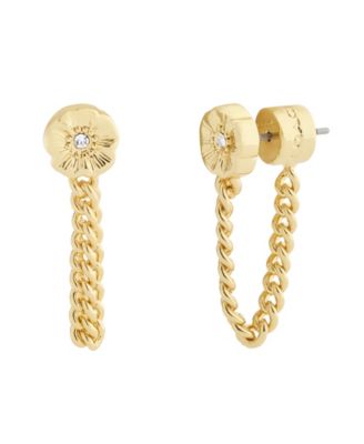 Faux Stone Signature Tea Rose Front Back Earrings