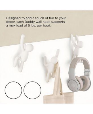YIGII Wall Hooks Set of 3 - Fun Climbing Buddy Design for Hanging Clothes Accessories