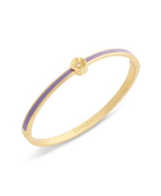 Purple Signature Tea Rose Enamel Bangle Boxed Bracelet