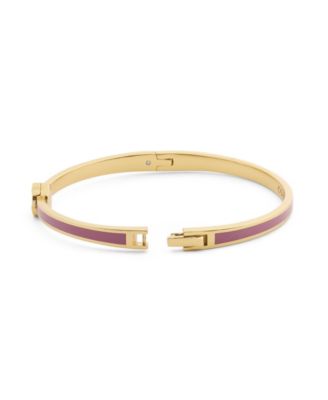 Purple Signature Tea Rose Enamel Bangle Boxed Bracelet