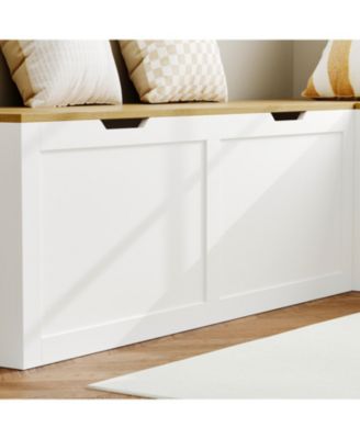 L-Shaped Shoe Bench Corner Bench With Storage Space For Entryway