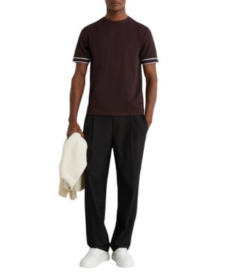 Men's Piped-Trim Textured T-Shirt