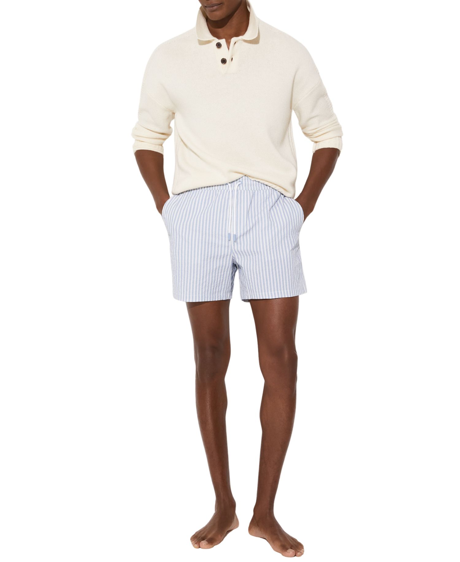 Men's Bay Seersucker Stripe Swim Shorts