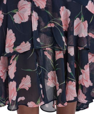 Women's V-Neck Empire Tiered Midi Dress