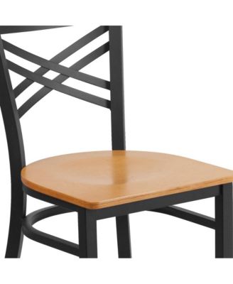 "X" Back Metal Restaurant Dining Chair