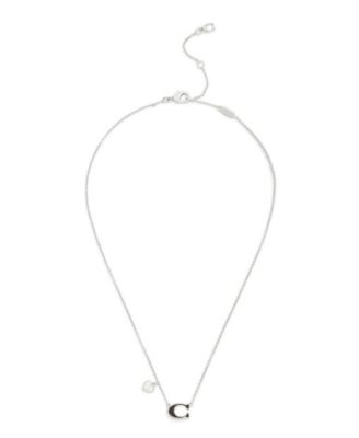 Faux Stone Signature C Heart Necklace