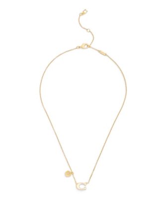 Faux Stone Signature C Tea Rose Necklace