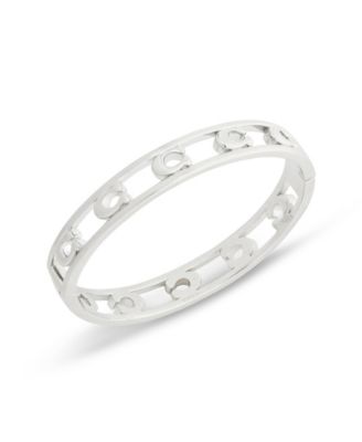 Rhodium Signature C Openwork Bangle Bracelet